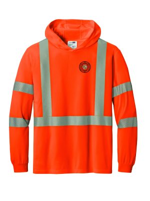 CornerStone® ANSI Long Sleeve Tape Hooded Tee – Advanced Lining